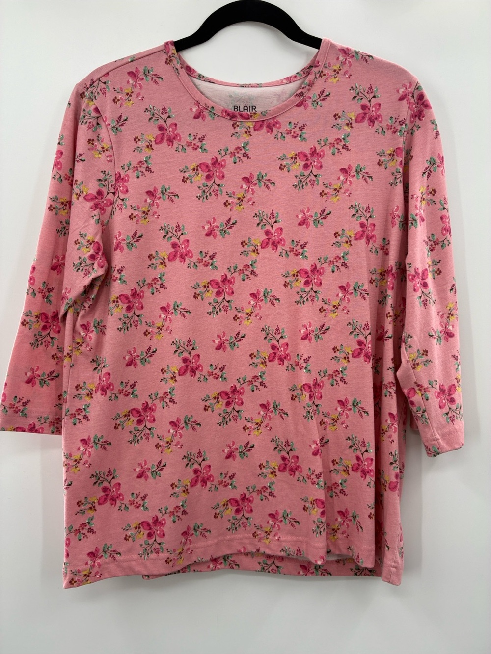 Blair Pink Floral Long-Sleeve Crewneck Top